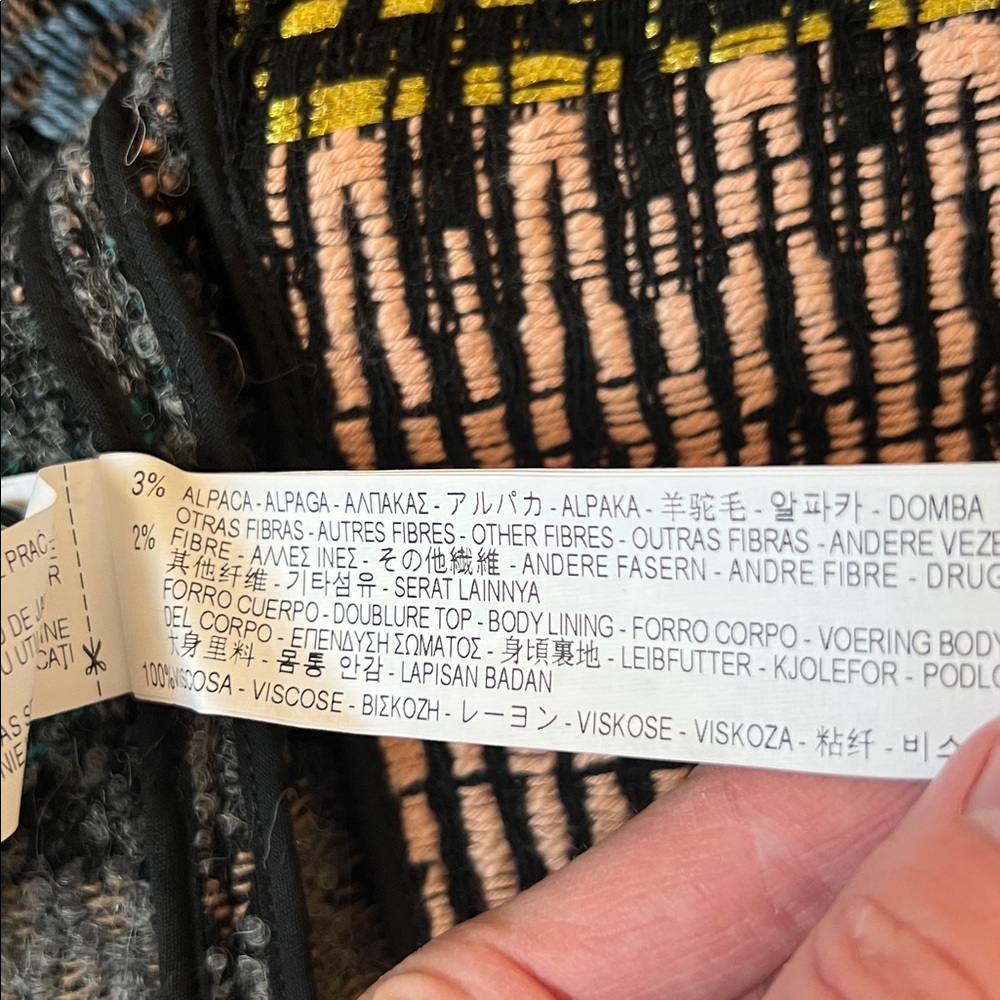 Zara Jacquard Patterned Double Breasted Coat Size Medium New Tags blogger - Picture 6 of 7